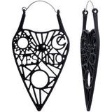 Black Gothic Mysterious Planchette Tunnel Plug Earrings