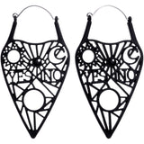 Black Gothic Mysterious Planchette Tunnel Plug Earrings