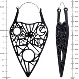 Black Gothic Mysterious Planchette Tunnel Plug Earrings