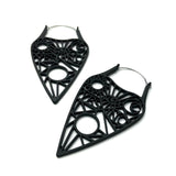 Black Gothic Mysterious Planchette Tunnel Plug Earrings