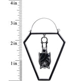 Black Bat Coffin Halloween Tunnel Plug Earrings