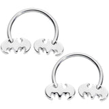18G 3/8 Licensed DC Comics Batman Horseshoe Circular Barbell Set