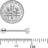 Clear CZ Gem Star Barbell Tongue Ring