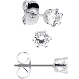 20G Clear CZ Gem 3mm to 5mm Post Stud Earring Set of 3
