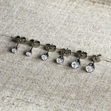 20G Clear CZ Gem 3mm to 5mm Post Stud Earring Set of 3