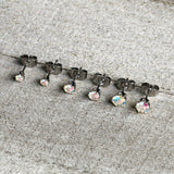 20G Aurora CZ Gem 3mm to 5mm Post Stud Earring Set of 3