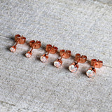 20G Aurora CZ Gem Rose Gold Tone Post Stud Earring Set of 6
