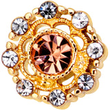 20G 5/16 Clear Pink CZ Gem Gold Tone Sunburst Nose Hoop