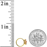 20G 5/16 Clear Pink CZ Gem Gold Tone Sunburst Nose Hoop