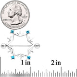 14G 3/4 Aqua Gem Snowflake Christmas Nipple Shield Set