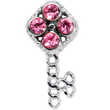 20G 5/16 Pink Gem Open Key Nose Hoop