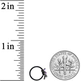 20G 5/16 Clear Gem Black Purple Iris Flower Nose Hoop