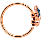 20G 5/16 Clear Blue Gem Rose Gold Tone Glam Butterfly Nose Hoop
