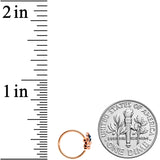 20G 5/16 Clear Blue Gem Rose Gold Tone Glam Butterfly Nose Hoop