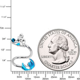 Aqua Gem Blue Mermaid Spiral Twister Belly Ring