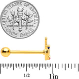 Blue Red CZ Gem Gold Tone Reindeer Christmas Barbell Tongue Ring