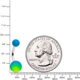 Blue Green Ombre Soft Finish Belly Ring