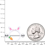 14G 9/16 Carrot White Easter Bunny Nipple Shield Set