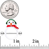 14G 9/16 Winter Snowman Christmas Nipple Shield Set