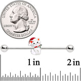 14G Cat Santa Hat Christmas Industrial Barbell 38mm