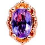 20G 5/16 Rose Gold Tone Purple Tourmaline Elegant Nose Hoop