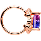 20G 5/16 Rose Gold Tone Purple Tourmaline Elegant Nose Hoop