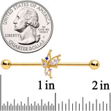 14G Clear CZ Gem Star Angel Christmas Industrial Barbell 38mm