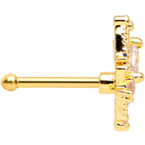 20G 1/4 Clear CZ Gem Gold Tone Star Angel Christmas Nose Bone