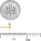 20G 1/4 Clear CZ Gem Gold Tone Star Angel Christmas Nose Bone