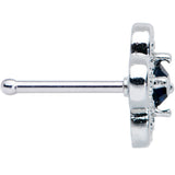 20G 1/4 Blue Gem Stylized Deco Cross Nose Bone