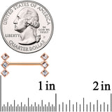 14G 9/16 Clear Gem Rose Gold Tone Triple Rhombus Nipple Ring Set