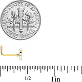 20G 5/16 Gold Hue Santa Christmas Nose Hoop Bone L Shape Set of 3