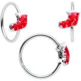 20G 5/16 Clear Gem Snowflake Stocking Nose Bone Hoop Set of 3