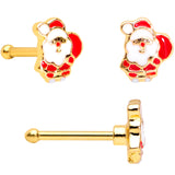 20G 1/4 Gold Tone Santa Tree Wreath Christmas Nose Bone Set of 3