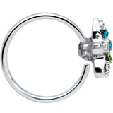 20G 5/16 Clear Blue Green Gem Glam Starfish Nose Hoop