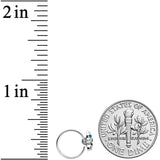 20G 5/16 Clear Blue Green Gem Glam Starfish Nose Hoop