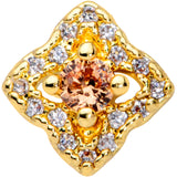 20G 5/16 Yellow Clear CZ Gem Gold Tone Rhombus Royale Nose Hoop