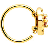 20G 5/16 Yellow Clear CZ Gem Gold Tone Rhombus Royale Nose Hoop