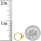 20G 5/16 Yellow Clear CZ Gem Gold Tone Rhombus Royale Nose Hoop