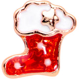 20G 5/16 Rose Gold Tone Red Christmas Stocking Nose Hoop