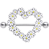 14G 13/16 Daisy Flower Heart Valentines Nipple Shield Set