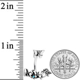 Blue Gem Butterfly Array Flower Double Mount Belly Ring