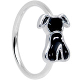 18G 3/8 Black Sitting Dog Nose Hoop
