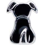 18G 3/8 Black Sitting Dog Nose Hoop