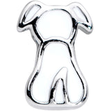 18G 3/8 White Sitting Dog Nose Hoop