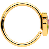 18G 3/8 Gold Tone Springtime Red Tulip Flowers Nose Hoop