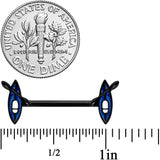 14G 9/16 Black Blue Summer Kayak Boat Barbell Nipple Ring Set