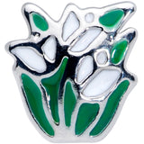 18G 3/8 Springtime White Tulip Flowers Nose Hoop