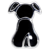 20G 1/4 Black Sitting Dog Nose Bone