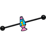14G Black Retro Lava Lamp Industrial Barbell 38mm